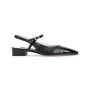 Zwarte Leren Pantoffels Elegante Stijl Carel , Black , Dames