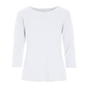 Witte Ribblouse met ¾ Mouwen Bitte Kai Rand , White , Dames