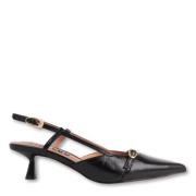 Zwarte Slingback met Gouden Gespen Bibi Lou , Black , Dames