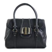 Pre-owned Leather handbags Salvatore Ferragamo Pre-owned , Black , Dam...