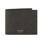 Gancini Patroon Leren Portemonnee Mannen Salvatore Ferragamo , Black ,...