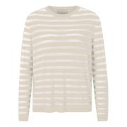 Gestreepte Crew Neck Lichtgewicht Top Rich & Royal , Beige , Dames