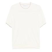 Wit Katoenen T-Shirt Brunello Cucinelli , White , Heren