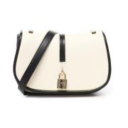 Witte Crossbody Tas met Hangslot Sluiting V73 , White , Dames