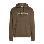 Logo Katoenen Hoodie Calvin Klein , Brown , Heren