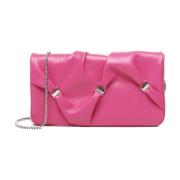 Roze Lamsvacht Portemonnee met Gouden Details Salvatore Ferragamo , Pi...