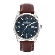 Analoge Roestvrij Stalen Leren Horloge Blauw Ben Sherman , Brown , Her...