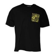 Zwart Logo Print Katoenen T-shirt Dolce & Gabbana , Black , Heren