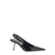 Leren Slingback Schoen Saint Laurent , Black , Dames