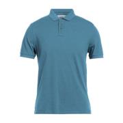 Blauw Katoenen Poloshirt met Drieknoopskraag Alpha Studio , Blue , Her...