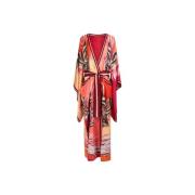 Zijden Bloemen Vogelprint Kimono Roberto Cavalli , Multicolor , Dames