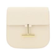 Mini Leren Schoudertas met Magnetische Sluiting Tom Ford , White , Dam...