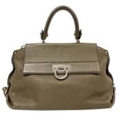 Pre-owned Leather handbags Salvatore Ferragamo Pre-owned , Green , Dam...