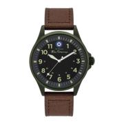 Groen Stalen Leren Analoge Quartz Horloge Ben Sherman , Brown , Heren