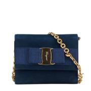 Pre-owned Suede shoulder-bags Salvatore Ferragamo Pre-owned , Blue , D...