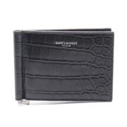 Pre-owned Leather wallets Yves Saint Laurent Vintage , Black , Dames