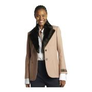 Blazer met bontkraag in vleeskleur N21 , Pink , Dames