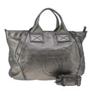 Pre-owned Leather handbags Salvatore Ferragamo Pre-owned , Gray , Dame...