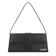 Lange leren tas met klep sluiting Jacquemus , Black , Dames