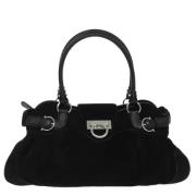 Pre-owned Suede handbags Salvatore Ferragamo Pre-owned , Black , Dames