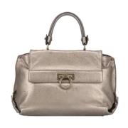 Pre-owned Leather handbags Salvatore Ferragamo Pre-owned , Gray , Dame...