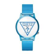 Blauw Siliconen Analoge Horloge Guess , Blue , Heren