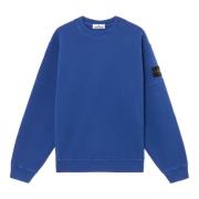 Blauwe Crewneck Sweatshirt met Stikdetails Stone Island , Blue , Heren