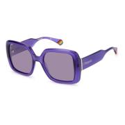 Lila Kunststof Zonnebril Retro Stijl Polaroid , Purple , Dames