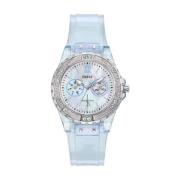 Blauwe Siliconen Quartz Analoog Horloge Guess , Blue , Dames