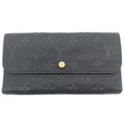 Pre-owned Leather wallets Louis Vuitton Vintage , Black , Dames