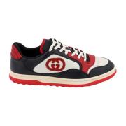 Logo Sneakers Leer Nylon Veters Rubber Gucci , Multicolor , Heren