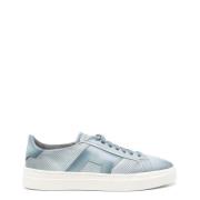 Leren sneakers met rubberen zool Santoni , Blue , Heren