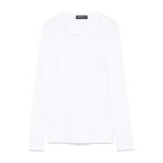 Witte Crew Neck Sweater Fabiana Filippi , White , Dames