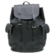 Pre-owned Leather backpacks Louis Vuitton Vintage , Black , Dames