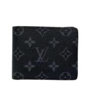 Pre-owned Canvas wallets Louis Vuitton Vintage , Black , Heren