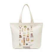 Tote Tas met Grafische Print in Wit JW Anderson , White , Dames