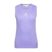 Lavendel Ribgebreide Mouwloze Jas JW Anderson , Purple , Dames