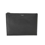 Pre-owned Leather wallets Saint Laurent Vintage , Black , Dames