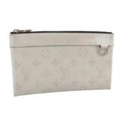 Pre-owned Leather clutches Louis Vuitton Vintage , Gray , Dames