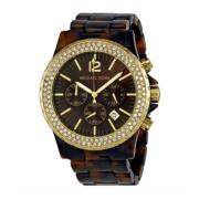 Bruine Hars Analoge Kwarts Horloge Michael Kors , Multicolor , Dames