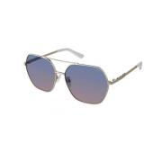 Blauwe Degraded Lens Metalen Zonnebril Guess , Gray , Dames