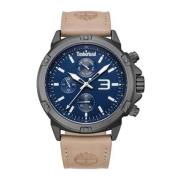 Roestvrijstalen leren horloge blauwe wijzerplaat Timberland , Beige , ...