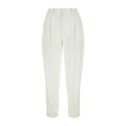 Straight Trousers PT Torino , White , Dames