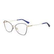 Blauwe Metalen Montuur Modebril Moschino , Blue , Dames