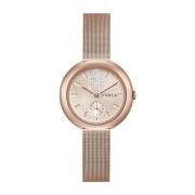 Roze Roestvrij Stalen Kwarts Analoge Horloge Furla , Beige , Dames