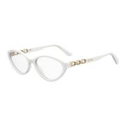 Witte Acetaatmontuur Bril Moschino , White , Dames