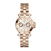 Roze Goud Stalen Quartz Analoog Horloge Guess , Pink , Dames