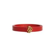 Donker Chilli Leren Riem By Herenne Birger , Red , Dames