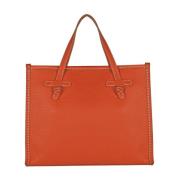 Bubbel lederen winkeltas Marcella Gianni Chiarini , Orange , Dames