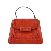 Oranje Clip Sluiting Leren Tas The Bridge , Orange , Dames